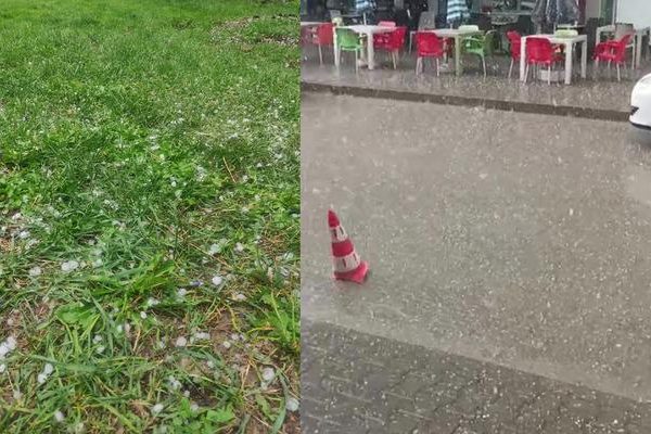 Karabük’te ceviz büyüklüğünde dolu yağdı! Araçların yüzeylerinde hasar meydana geldi
