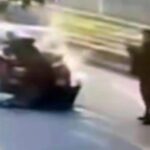 Eski eşine çarpan polis memurunun görüntüsünü kaydetti